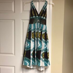 Carmen Marc Valvo cotton halter dress